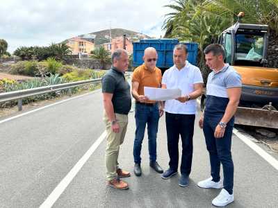 El Ayuntamiento de Guía inicia la colocación de alumbrado público en la vía entre el Albercón de la Virgen y la Urbanización Los Sauces