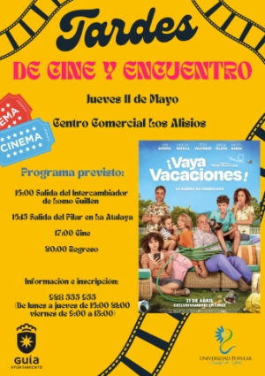 Las “Tardes de Cine y Encuentro” de la Universidad Popular de Guía permitirán disfrutar de la comedia española ‘¡Vaya vacaciones!’