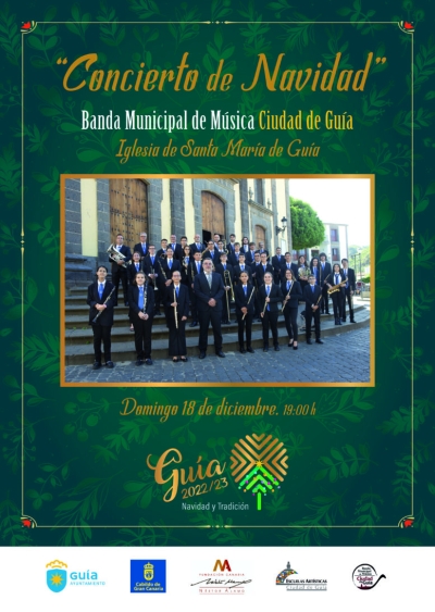 La Banda Municipal de Música Ciudad de Guía ofrece este domingo su tradicional Concierto de Navidad