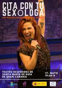 Silvia Pérez trae al Teatro Hespérides de Guía su monólogo ‘Cita con tu sexóloga’