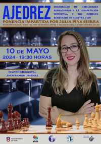 El Teatro Municipal acoge una ponencia de Julia Piña sobre ajedrez y sus posibles beneficios en la vida cotidiana