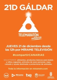 Gáldar invita a participar este jueves en el Telemaratón Solidario de Mírame TV Canarias