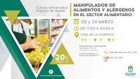 La Universidad Popular ofrece un curso de manipulador de alimentos y alérgenos el 28 y 29 de marzo