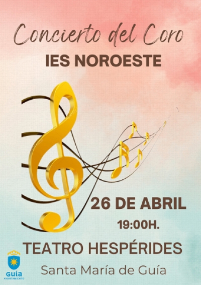 Concierto del Coro del IES Noroeste mañana miércoles en el Teatro Hespérides de Guía
