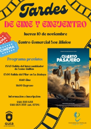 Las “Tardes de Cine y Encuentro” de noviembre permitirán disfrutar de la comedia española ‘El cuarto pasajero’
