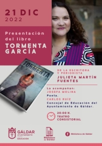 El Teatro Consistorial acoge el miércoles la presentación del libro &#039;Tormenta García&#039;
