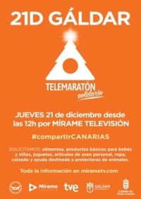 Gáldar invita a participar el 21 de diciembre en el Telemaratón Solidario de Mírame TV Canarias