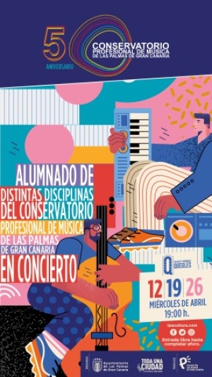 El Conservatorio Profesional de Música de Las Palmas de Gran Canaria celebra sus 50 años en el patio del Quegles