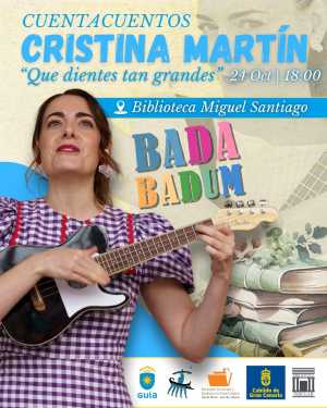 La cuentacuentos Cristina Martín trae a Guía su espectáculo ‘Qué dientes más grandes’ en el  Día Internacional de las Bibliotecas