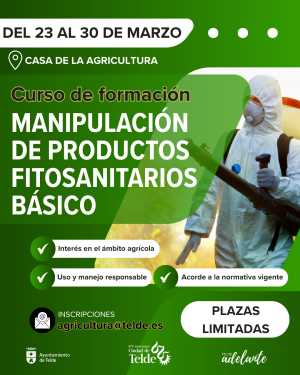 Telde abre la inscripción para participar en el curso de Manipulación de Productos Fitosanitarios Básico