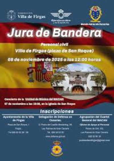 El Ejército del Aire y del Espacio instalará puntos informativos para la Jura de Bandera en la Villa de Firgas el 8 de noviembre.