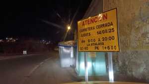 El Ayuntamiento de Telde informa del cierre temporal de la GC-80