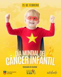 Telde se ilumina de dorado para visibilizar el Día Mundial del Cáncer Infantil