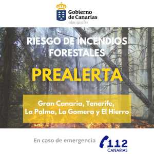 El Gobierno de Canarias declara la prealerta por incendios forestales en islas occidentales y Gran Canaria