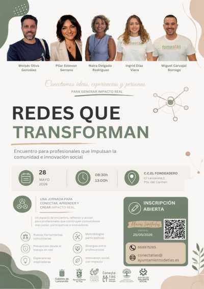 El personal de Fomentas representará a Telde en el encuentro ‘Redes que Transforman’ de Lanzarote