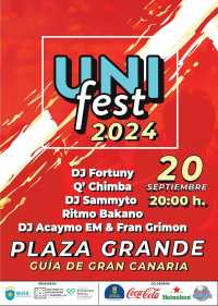 Guía celebra este viernes el UNIFEST con las actuaciones de DJ Fortuny, Q’Chimba, DI Sammito, Ritmo Bakano y DJ Acaymo EM &amp; Fran Grimón