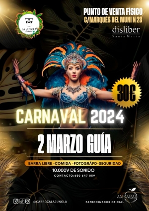 Últimos días para adquirir las entradas para la Carroza &#039;La Jungla&#039; que recorrerá Guía durante la Gran Cabalgata del ‘Carnaval en Familia’ de este sábado 2 de marzo