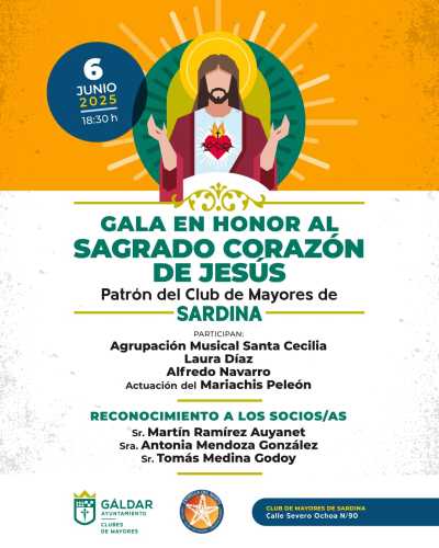 El Club de Mayores de Sardina celebra una Gala en honor a su patrón, el Sagrado Corazón de Jesús
