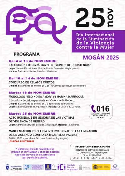 Mogán conmemora el 25N con actividades de concienciación y sensibilización