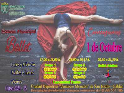 La Escuela Municipal de Ballet de Gáldar inicia este martes el nuevo curso 2024-2025