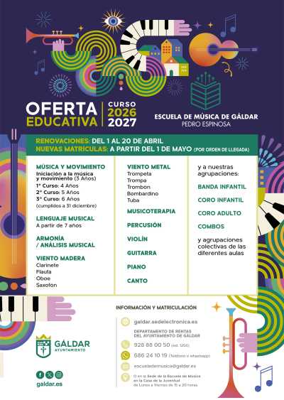 Este viernes abre el plazo de matrícula para nuevos alumnos de la Escuela Municipal de Música