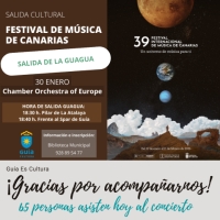 65 personas asisten hoy lunes al Concierto del Festival Internacional de Música de Canarias