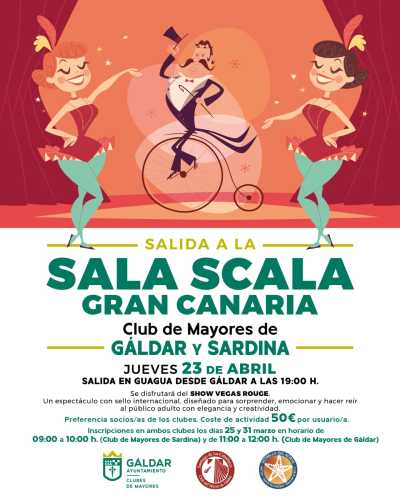 El Ayuntamiento de Gáldar organiza una salida cultural a la Sala Scala para los Clubes de Mayores