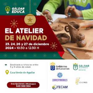 Gáldar Educa organiza ‘El Atelier en Navidad’, cuatro jornadas de actividades en torno al arte en la Casa Cachazo y Verde de Aguilar