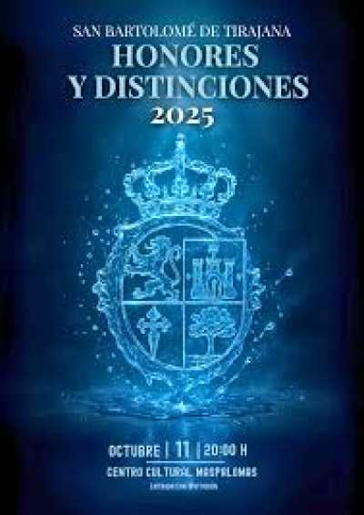 San Bartolomé de Tirajana entrega este sábado sus honores y distinciones institucionales de 2025