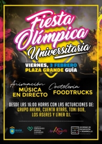 La Plaza Grande de Guía acoge este viernes la ‘Primera Fiesta Olímpica Universitaria’ con el Grupo Arena, cuenta Atrás, el DJ Toni Bob, Aseres y Línea DJ