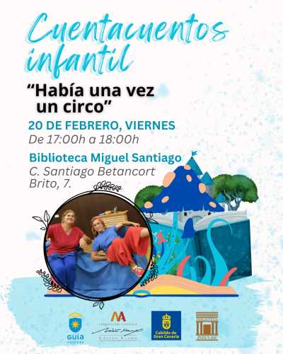 La Concejalía de Cultura organiza el cuentacuentos familiar “Había una vez un circo” en la Biblioteca Miguel Santiago