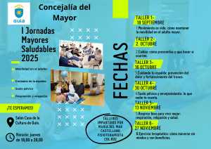 La Concejalía del Mayor del Ayuntamiento de Guía organiza las I Jornadas Mayores Saludables