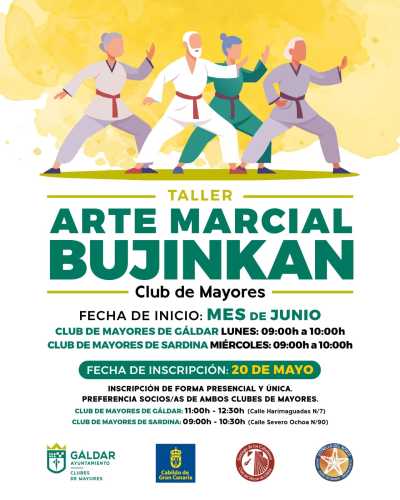 Los Clubes de Mayores de Gáldar y Sardina acogerán un taller de Arte Marcial Bujinkan a partir de junio