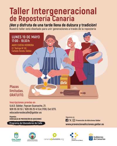 Educadores de Calle organiza un taller de repostería canaria el lunes 19 de mayo en Cañada Honda
