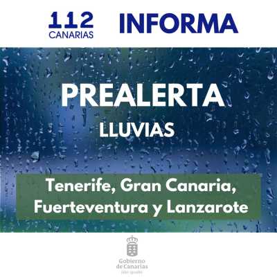 El Gobierno de Canarias declara la prealerta por lluvias en Tenerife, Gran Canaria, Fuerteventura y Lanzarote