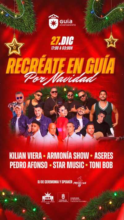 Armonía Show, Aseres y Kilian Viera, este sábado en el espectáculo musical ‘Recréate en Guía’