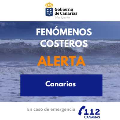 El Gobierno actualiza la situación y mantiene la alerta por fenómenos costeros en Canarias