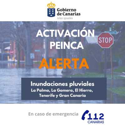 El Gobierno actualiza la situación, pasando a alerta por inundaciones en las islas occidentales y Gran Canaria