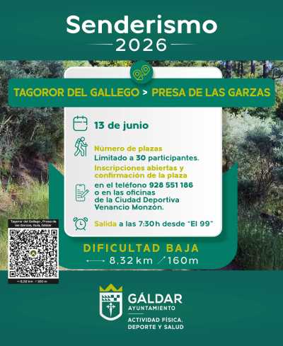 El programa municipal de Senderos 2026 continúa con una ruta desde Tagoror del Gallego el 13 de junio