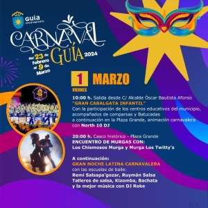 Cabalgata Infantil, Encuentro de Murgas y Gran Noche Latina, este viernes en las fiestas de Carnaval de Guía