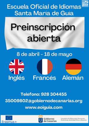 La Escuela Oficial de Idiomas de Guía tiene abierta ya la preinscripción hasta el próximo 18 de mayo