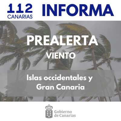 El Gobierno declara la situación de prealerta por viento en las islas occidentales y Gran Canaria