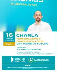 Julio Mateo Castillo ofrecerá una conferencia en la sede de Juntos por Guía - Primero Canarias