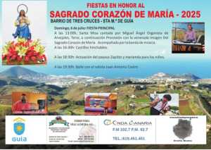 Programa de las Fiestas de Tres Cruces en honor al Sagrado Corazón de María - 2025
