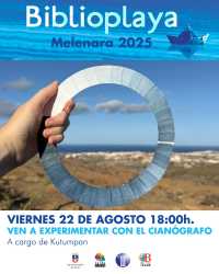 La Biblioplaya de Melenara enseña a crear un cianógrafo, una herramienta para medir el azul del cielo