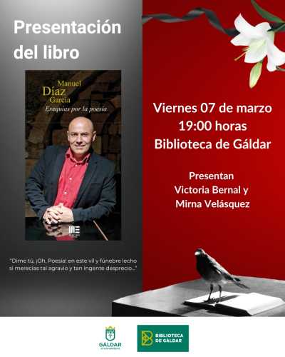 Gáldar presenta en la Biblioteca Municipal el poemario ‘Exequias por la poesía’, de Manuel Díaz García