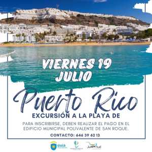 La Universidad Popular de Guía organiza una salida veraniega a la playa de Puerto Rico para este viernes 19 de julio