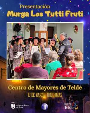 La murga Los Tutti Fruti rebosa de alegría el Centro de Mayores de Telde este martes