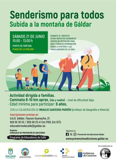 El programa Educadores de Calle organiza una jornada de senderismo a la montaña de Gáldar el 21 de junio