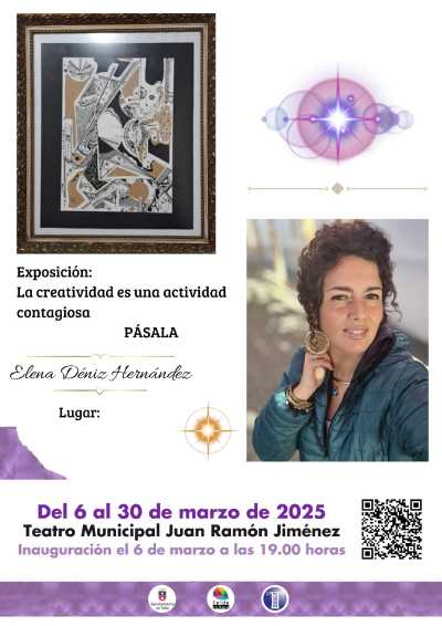 El Teatro Juan Ramón Jiménez acoge la exposición de Elena Déniz ‘La creatividad es una actividad contagiosa: Pásala’